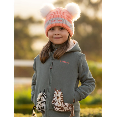 Gorro LeMieux Mini Duplo Pompom Pêssego Rosa