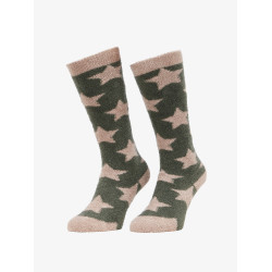 Meias LeMieux Fluffies Sasha Star Amêndoa Castanho