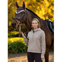 Sweat com capuz LeMieux meia-zíper Henrietta Amêndoa Castanho