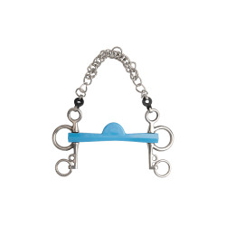 Mors pelham Metalab Flexi meia-lua hastes curtas Azul