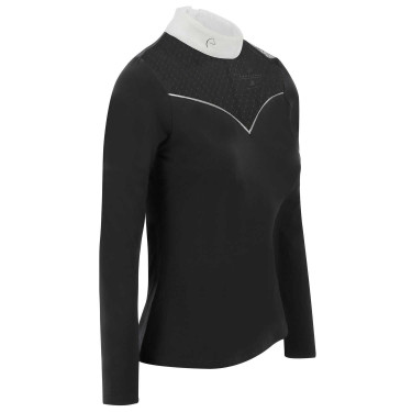 Polo Equithème Valencia de manga comprida Preto