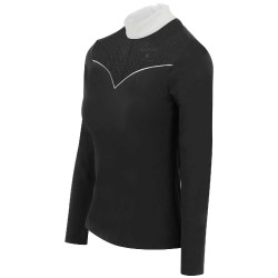 Polo Equithème Valencia de manga comprida Preto