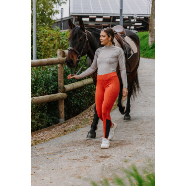 Calça Equithème Brigitte com fundo de silicone Laranja