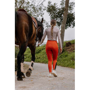 Calça Equithème Brigitte com fundo de silicone Laranja