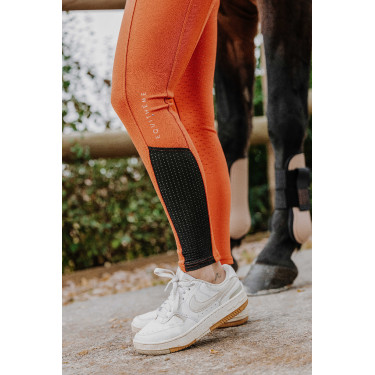Calça Equithème Brigitte com fundo de silicone Laranja