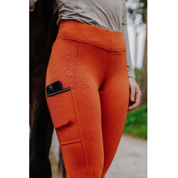 Calça Equithème Brigitte com fundo de silicone Laranja