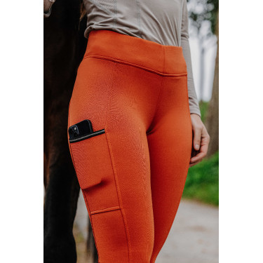 Calça Equithème Brigitte com fundo de silicone Laranja