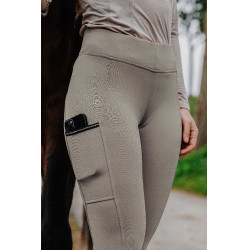 Calça Equithème Brigitte com fundo de silicone  Cinzento-acastanhado Castanho