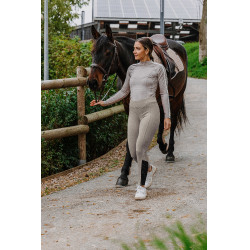 Calça Equithème Brigitte com fundo de silicone  Cinzento-acastanhado Castanho