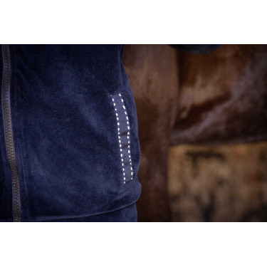 Moletom com zíper Emy Velvet Pénélope Azul-marinho