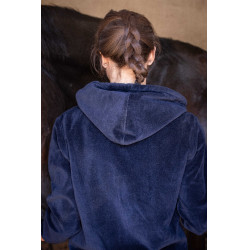 Moletom com zíper Emy Velvet Pénélope Azul-marinho