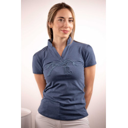 Polo Iliana Penélope Azul / cinza