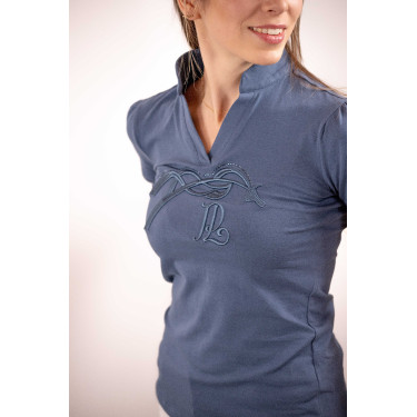 Polo Iliana Penélope Azul / cinza