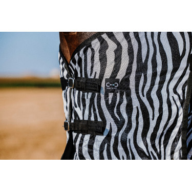 Camisa Riding World Belly Mesh Preto / branco padrão zebra Motivos