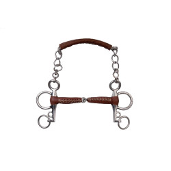 Freio Pelham Metalab Pinchless couro hastes curtas