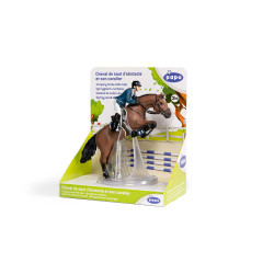 Cavalo de salto de obstáculos e seu cavaleiro Papo