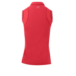 Pólo Equithème Sarah sem mangas Cereja Vermelho