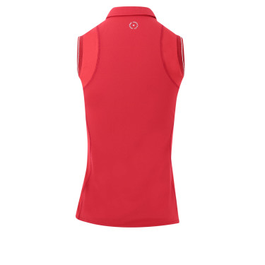 Pólo Equithème Sarah sem mangas Cereja Vermelho