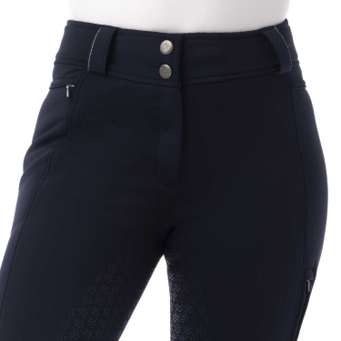 Calça softshell Equitheme Kitzbuhl com fundo de silicone Azul-marinho