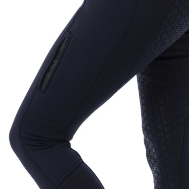 Calça softshell Equitheme Kitzbuhl com fundo de silicone Azul-marinho