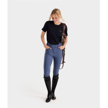 Calça de equitação X-perform Iconic Horse Pilot feminina Índigo Vintage Azul