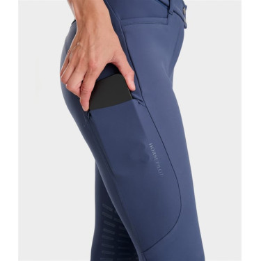 Calça de equitação X-perform Iconic Horse Pilot feminina Índigo Vintage Azul