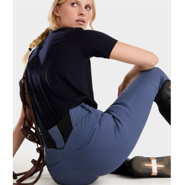 Calça de equitação X-perform Iconic Horse Pilot feminina Índigo Vintage Azul