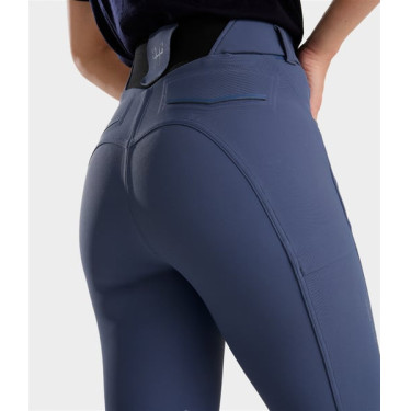 Calça de equitação X-perform Iconic Horse Pilot feminina Índigo Vintage Azul