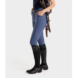 Calça de equitação X-perform Iconic Horse Pilot feminina Índigo Vintage Azul