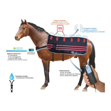 E.Ziback Pro manta de massagem vibratória e aquecida para cavalos E.Ziback Pro manta de massagem vibratória e aquecida para cavalos
