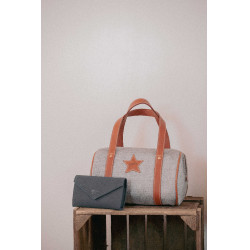 Bolsa Pénélope Nina Bowl cinza modelo pequeno Cinzento