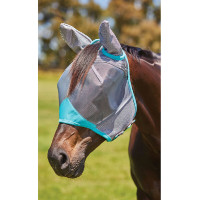 Máscara anti-moscas Weatherbeeta ComFiTec Deluxe Fine Mesh com orelhas Cinza / turquesa Cinzento