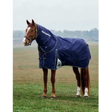 Manta Weatherbeeta ComFiTec Dynamic Turnout 220g com pescoço destacável Marinho / verde floresta Azul Manta Weatherbeeta ComFiTec Dynamic Turnout 220g com pescoço destacável Marinho / verde floresta Azul
