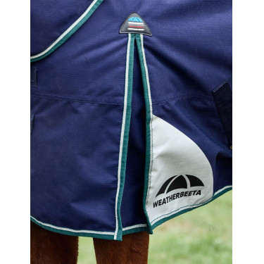 Manta Weatherbeeta ComFiTec Dynamic Turnout 220g com pescoço destacável Marinho / verde floresta Azul Manta Weatherbeeta ComFiTec Dynamic Turnout 220g com pescoço destacável Marinho / verde floresta Azul