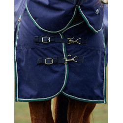 Manta Weatherbeeta ComFiTec Dynamic Turnout 220g com pescoço destacável Marinho / verde floresta Azul Manta Weatherbeeta ComFiTec Dynamic Turnout 220g com pescoço destacável Marinho / verde floresta Azul