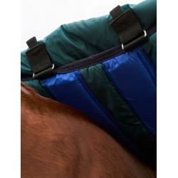 Manta Weatherbeeta ComFiTec Dynamic Turnout 220g com pescoço destacável Verde floresta / azul-marinho