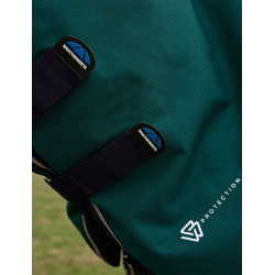 Manta Weatherbeeta ComFiTec Dynamic Turnout 220g com pescoço destacável Verde floresta / azul-marinho