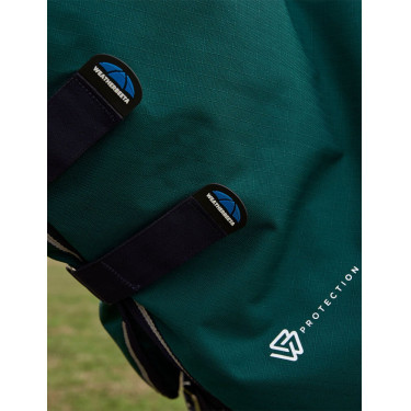 Manta Weatherbeeta ComFiTec Dynamic Turnout 220g com pescoço destacável Verde floresta / azul-marinho