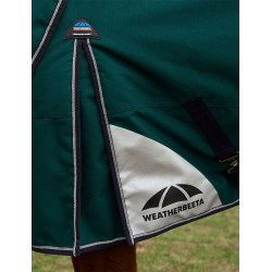 Manta Weatherbeeta ComFiTec Dynamic Turnout 220g com pescoço destacável Verde floresta / azul-marinho