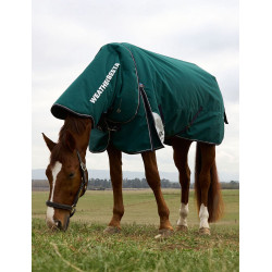 Manta Weatherbeeta ComFiTec Dynamic Turnout 220g com pescoço destacável Verde floresta / azul-marinho