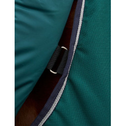 Manta Weatherbeeta ComFiTec Dynamic Turnout 220g com pescoço destacável Verde floresta / azul-marinho