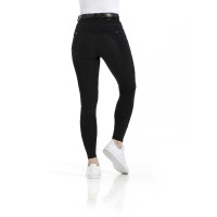 Calça Equithème Safir com fundo de silicone Preto / azul Calça Equithème Safir com fundo de silicone Preto / azul