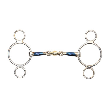 Mordedor 2 anéis cobre azul Shires