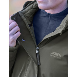 Blusão comprido impermeável feminino WeatherBeeta Verde meia-noite