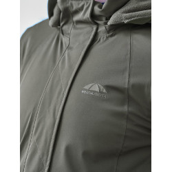 Blusão comprido impermeável feminino WeatherBeeta Verde meia-noite