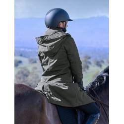 Blusão comprido impermeável feminino WeatherBeeta Verde meia-noite