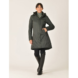 Blusão comprido impermeável feminino WeatherBeeta Verde meia-noite