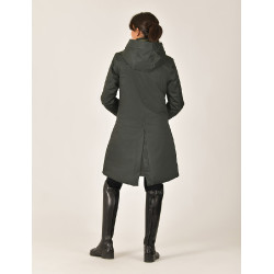 Blusão comprido impermeável feminino WeatherBeeta Verde meia-noite