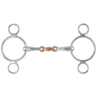 Mors 2 anneaux cuivre Lozenge Gag Shires Acier inoxydable