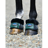 Sinos de borracha com lã Weatherbeeta Tough-Tec Prime Fleece Trim Preto / verde floresta